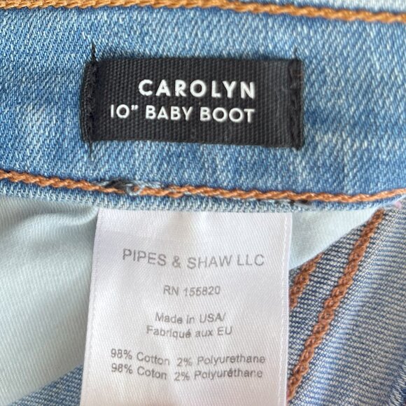 Veronica Beard Carolyn Baby Boot Raw Hem Cropped Jeans Size 26 Blue - Picture 6 of 8